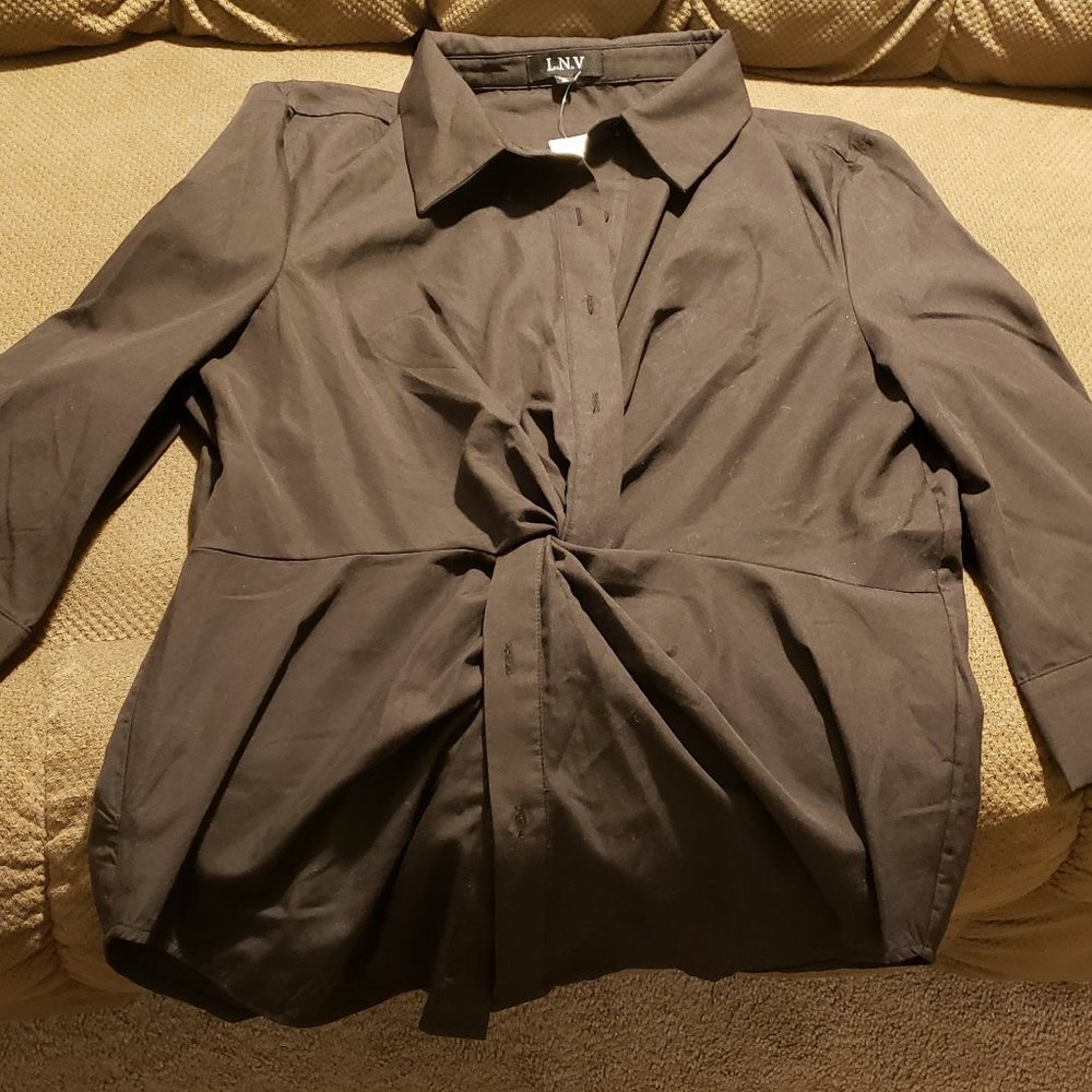 L. N. V. Black Blouse Size XL